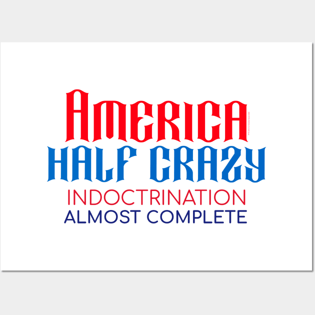 America Half Crazy -- Indoctrination Almost Complete Wall Art by LeftBrainExpress